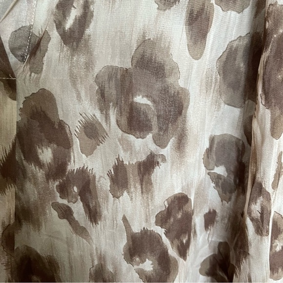 “Ark & Co” Brown semi Sheer Cream Tunic Top size Medium NWT - Picture 5 of 11
